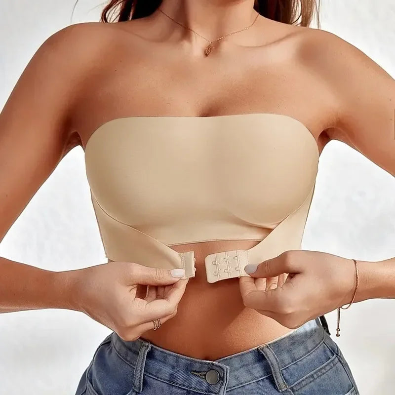 Invisible Strapless Bra – Silicone Grip & Front Closure