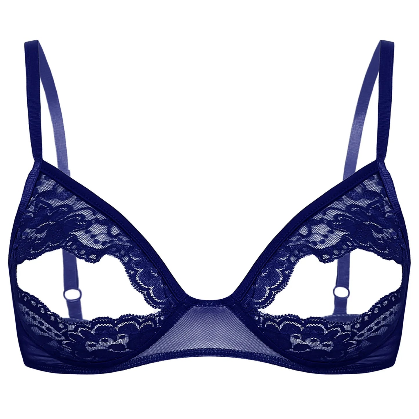Sheer Lace Underwire Bra – Elegant Half Cup Lingerie