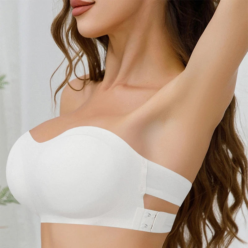 Seamless Strapless Push-Up Bra – Soft, Wireless & Anti-Slip