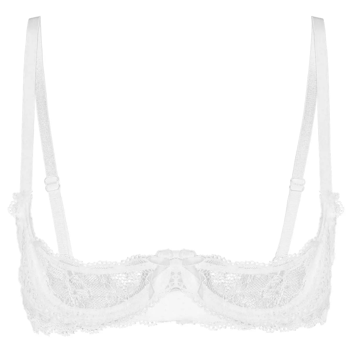 Sheer Lace Underwire Bra – Elegant Half Cup Lingerie