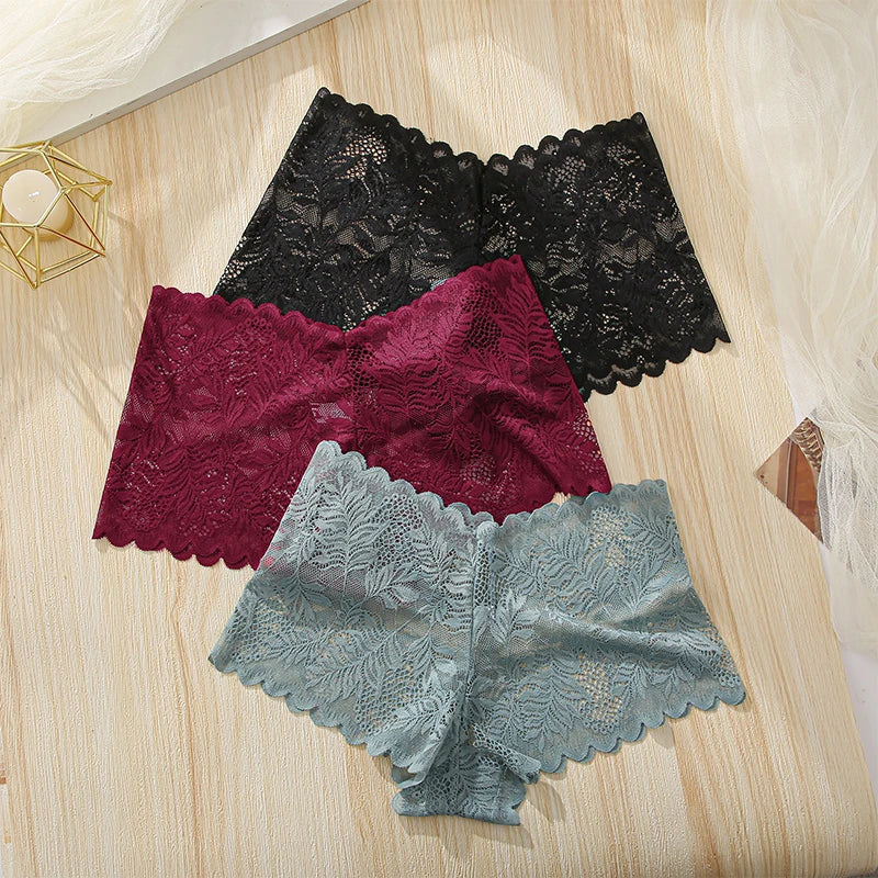 3-Pack Floral Lace Briefs for Women – Soft & Seamless