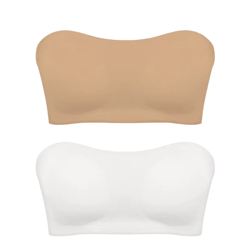 Seamless Strapless Push-Up Bra – Soft, Wireless & Anti-Slip