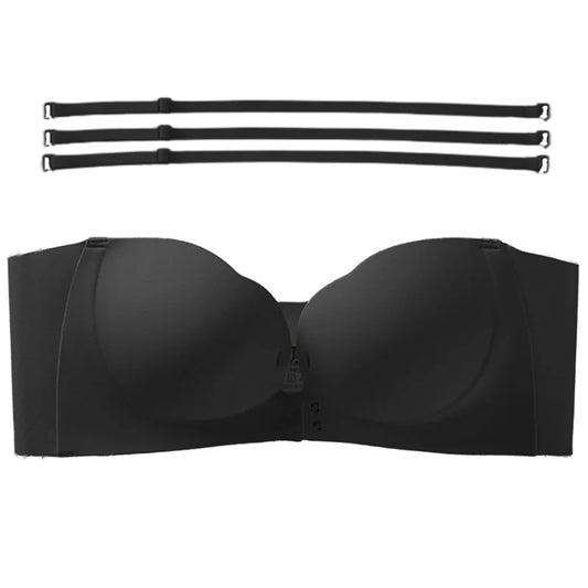 Invisible Wireless Push-Up Bra – Strapless Comfort Fit