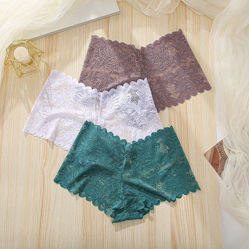 3-Pack Floral Lace Briefs for Women – Soft & Seamless